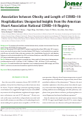 Cover page: Association between Obesity and Length of COVID-19 Hospitalization: Unexpected Insights from the American Heart Association National COVID-19 Registry