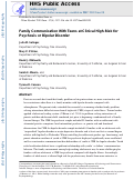 Cover page: Family Communication With Teens at Clinical High-Risk for Psychosis or Bipolar Disorder