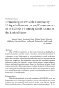 Cover page: Unmasking an Invisible Community: Unique Influences on and Consequences of COVID-19 among South Asians in the United States