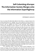 Cover page: Self-Colonizing eEurope: The Information Society Merges onto the Information Superhighway