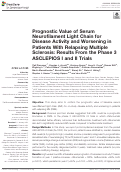 Cover page: Prognostic Value of Serum Neurofilament Light Chain for Disease Activity and Worsening in Patients With Relapsing Multiple Sclerosis: Results From the Phase 3 ASCLEPIOS I and II Trials