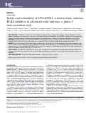 Cover page: Safety and tolerability of CFI-400945, a first-in-class, selective PLK4 inhibitor in advanced solid tumours: a phase 1 dose-escalation trial