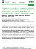 Cover page: Sensitivities of an endemic, endangered California smelt and two non-native fishes to serial increases in temperature and salinity: implications for shifting community structure with climate change