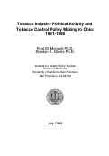 Cover page: Tobacco Industry Political Activity and Tobacco Control Policy Making in Ohio: 1981-1998