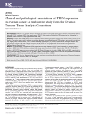 Cover page: Clinical and pathological associations of PTEN expression in ovarian cancer: a multicentre study from the Ovarian Tumour Tissue Analysis Consortium