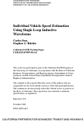 Cover page: Individual Vehicle Speed Estimation Using Single Loop Inductive Waveforms