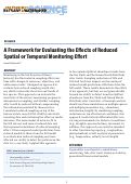 Cover page: A Framework for Evaluating the Effects of Reduced Spatial or Temporal Monitoring Effort
