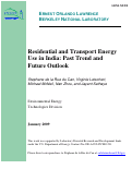 Cover page: Residential and Transport Energy Use in India: Past Trend and Future Outlook