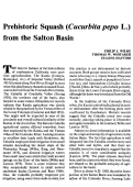 Cover page: Prehistoric Squash (Cucurbita pepo L.) from the Salton Basin