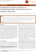 Cover page: Intraduodenal sarcoma recurrence of retroperitoneal origin: an unusual cause for a duodenal obstruction