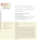 Cover page: HPV-Associated Head and Neck Cancer: Unique Features of Epidemiology and Clinical Management