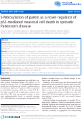 Cover page: S-Nitrosylation of parkin as a novel regulator of p53-mediated neuronal cell death in sporadic Parkinson¿s disease