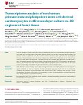 Cover page: Transcriptome analysis of non human primate-induced pluripotent stem cell-derived cardiomyocytes in 2D monolayer culture vs. 3D engineered heart tissue