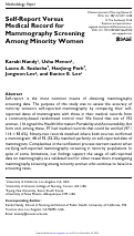 Cover page: Self-Report Versus Medical Record for Mammography Screening Among Minority Women