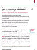 Cover page: Prevalence of parkinsonism and Parkinson disease in urban and rural populations from Latin America: A community based study