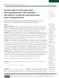 Cover page: A pilot study of oral treprostinil pharmacogenomics and treatment persistence in patients with pulmonary arterial hypertension