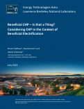 Cover page: Beneficial CHP – Is that a Thing? Considering CHP in the Context of Beneficial Electrification