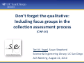 Cover page: Don’t forget the qualitative: Including focus groups in the collection assessment process