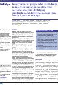 Cover page: Involvement of people who inject drugs in injection initiation events: a cross-sectional analysis identifying similarities and differences across three North American settings