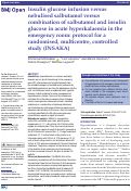 Cover page: Insulin glucose infusion versus nebulised salbutamol versus combination of salbutamol and insulin glucose in acute hyperkalaemia in the emergency room: protocol for a randomised, multicentre, controlled study (INSAKA)