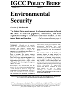 Cover page: Policy Brief 01: Environmental Security 