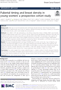 Cover page: Pubertal timing and breast density in young women: a prospective cohort study