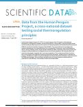 Cover page: Data from the Human Penguin Project, a cross-national dataset testing social thermoregulation principles
