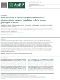 Cover page: Wide variation in the suboptimal distribution of photosynthetic capacity in relation to light across genotypes of wheat