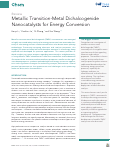 Cover page: Metallic Transition-Metal Dichalcogenide Nanocatalysts for Energy Conversion