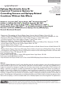 Cover page: Epilepsy Benchmarks Area III: Improved Treatment Options for Controlling Seizures and Epilepsy-Related Conditions Without Side Effects