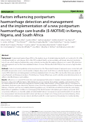 Cover page: Factors influencing postpartum haemorrhage detection and management and the implementation of a new postpartum haemorrhage care bundle (E-MOTIVE) in Kenya, Nigeria, and South Africa