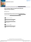 Cover page: The Coming of Age for Age-Related Macular Degeneration Genetics
