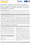 Cover page: Neutrophil-to-Lymphocyte and Platelet-to-Lymphocyte Ratios as Prognostic Inflammatory Biomarkers in Human Immunodeficiency Virus (HIV), Hepatitis C Virus (HCV), and HIV/HCV Coinfection.