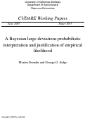 Cover page: A Bayesian large deviations probabilistic interpretation and justification of empirical likelihood