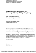 Cover page: Bus Rapid Transit and the use of AVL Technology: A Survey of Integrating Change