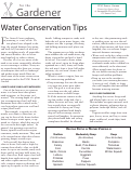 Cover page: Water Conservation Tips