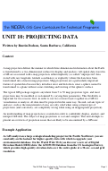 Cover page: Unit 10: Projecting Data