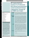 Cover page: MR Imaging Radiomics Signatures for Predicting the Risk of Breast Cancer Recurrence as Given by Research Versions of MammaPrint, Oncotype DX, and PAM50 Gene Assays.