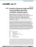 Cover page: Analysis of genome-wide knockout mouse database identifies candidate ciliopathy genes