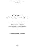 Cover page: Two Problems in Multiterminal Information Theory