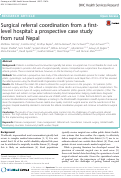 Cover page: Surgical referral coordination from a first-level hospital: a prospective case study from rural Nepal
