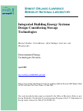 Cover page: Integrated Building Energy Systems Design Considering Storage Technologies