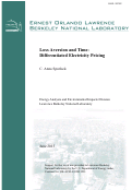 Cover page: Loss Aversion and Time-Differentiated Electricity Pricing: