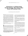 Cover page: Cultural Factors in Collegiate Eating Disorder Pathology: When Family Culture Clashes With Individual Culture