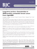 Cover page: Long-term survivor characteristics in HER2-positive metastatic breast cancer from registHER