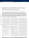 Cover page: Big data from small data: data-sharing in the 'long tail' of neuroscience.