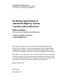 Cover page: Evaluation And Analysis Of Automated Highway System Concepts And Architectures