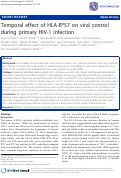 Cover page: Temporal effect of HLA-B*57 on viral control during primary HIV-1 infection