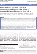 Cover page: Brain serotonin synthesis capacity in obsessive-compulsive disorder: effects of cognitive behavioral therapy and sertraline