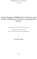 Cover page: Systolic Design of MIMO Lattice Detection and Channel Modeling for Wireless Communication Systems